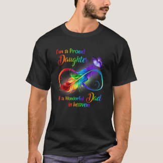 T-shirt Je Suis Fier Fille D'Un Père Merveilleux Au Ciel