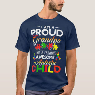 T-shirt Je Suis Fier Grand-Père Autiste Enfant Autisme Pu