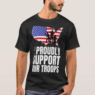T-shirt Je Suis Fière De Soutenir Nos Troupes Conception V