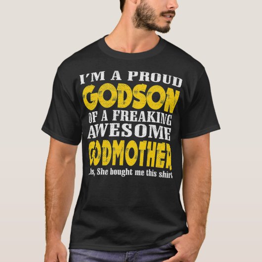 T-shirt Je suis fière Godson d'une super-mère géniale (Devant)