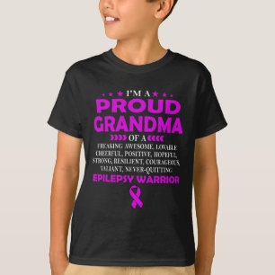 T-shirt Je suis fière grand-mère du guerrier épileptique t