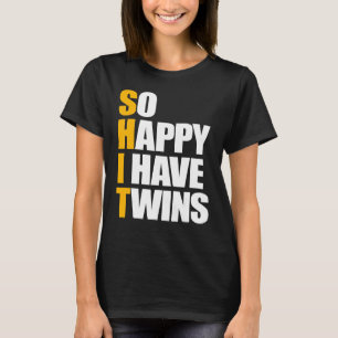 T-shirt Je Suis Heureux D'Avoir Deux Jumeaux Faire-part Ma