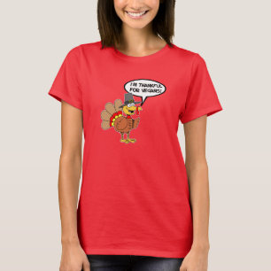 T-shirt Je suis heureux pour Vegans Turquie Cartoon