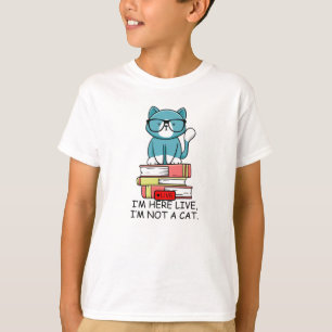 T-shirt Je suis ici en direct, je ne suis pas un chat - av