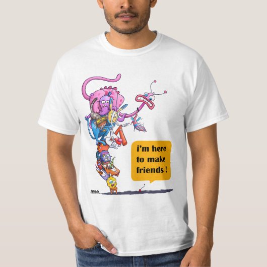 T-shirt Je suis ici pour faire des amis ! (Devant)