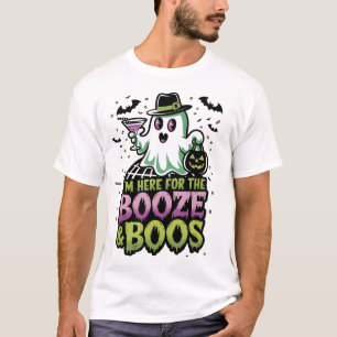 T-shirt Je suis ici pour l’Halloween des Chemises Booze &