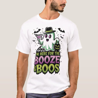 T-shirt Je suis ici pour l’Halloween des Chemises Booze & 