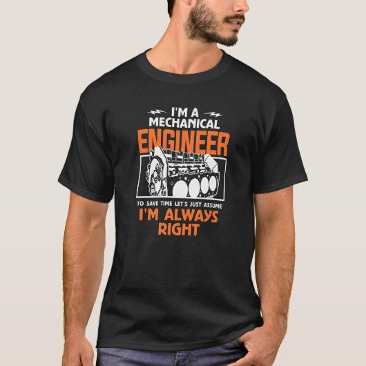 T-shirt Je suis ingénieur mécanique pour gagner du temps J (Devant)