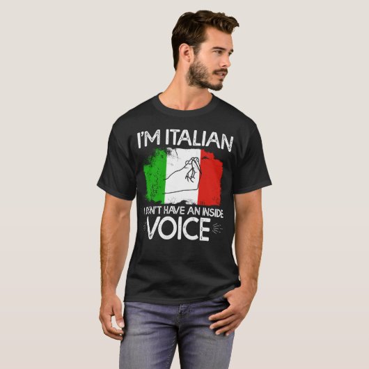 T-shirt Je suis Italien, je n'ai pas de voix intérieure (Devant entier)