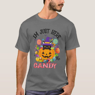 T-shirt Je suis juste ici pour le chat Halloween Citrouill