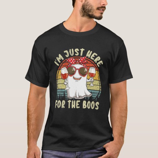 T-shirt Je suis juste ici pour les Boos Funny Halloween Fe (Devant)