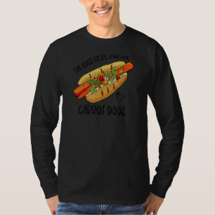 T-shirt Je suis juste ici pour les chiens carottes Vegan F