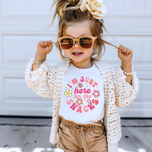 T-Shirt Je suis juste ici pour les collations Retro Flower