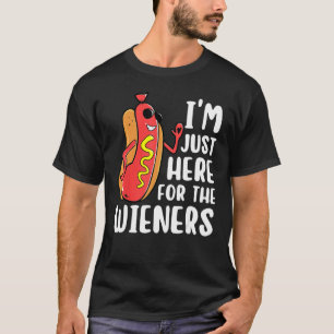 T-shirt Je suis juste ici pour les gourmands des Wieners H