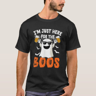 T-shirt Je suis juste ici pour les huées Fantôme mignon Ha