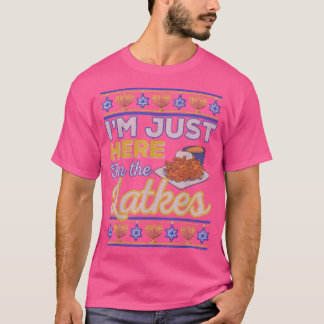 T-shirt Je suis juste ici pour les Latkes Funny Hanoukka F