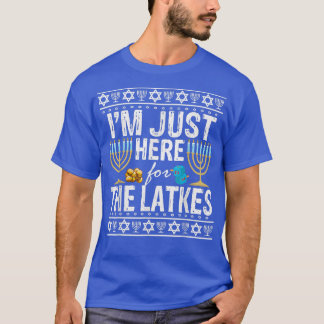 T-shirt Je Suis Juste Ici Pour Les Latkes Juifs 