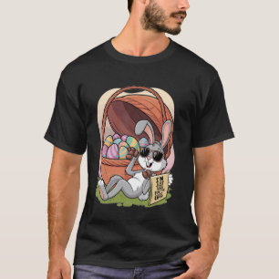T-shirt Je suis juste ici pour les oeufs drôle de lapin po