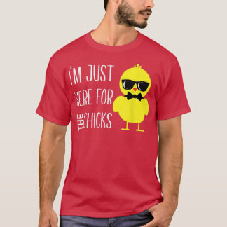 T-shirt Je Suis Juste Ici Pour Les Poussins Pâques Pour Le