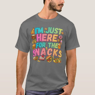 T-shirt Je suis juste ici pour les snacks Amateur de nourr