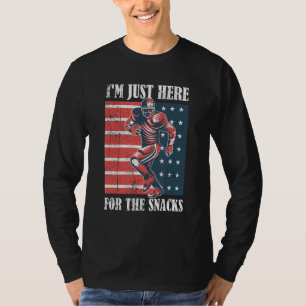 T-shirt Je suis juste ici pour les snacks Football américa