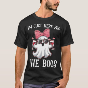 T-shirt Je Suis Juste Ici Pour L'Halloween Fantôme De Boos