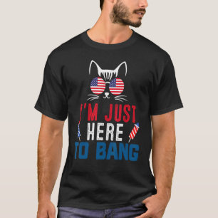 T-shirt Je suis juste là pour exploser le 4 juillet Chat P