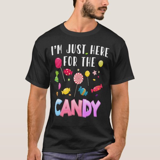 T-shirt Je suis juste là pour la nourriture de Candy Funny (Devant)