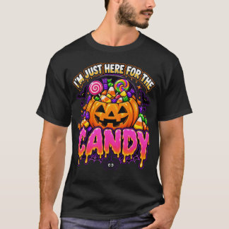 T-shirt Je suis juste là pour les bonbons, Halloween drôle