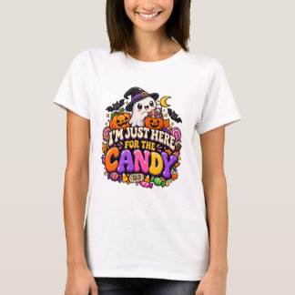 T-shirt Je suis juste là pour les bonbons Mignon fantôme d