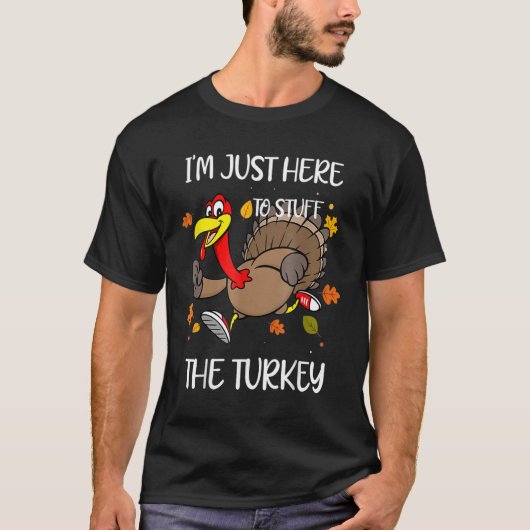 T-shirt Je suis juste là pour Stuff The Turkey Retro Thank (Devant)