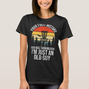 T-shirt Je suis juste un vieux Retro Disk Golf