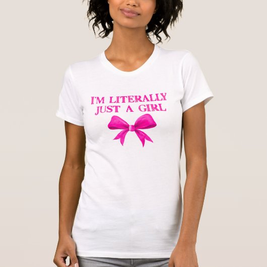 T-shirt Je suis juste une fille - Coquette Bow (Devant)