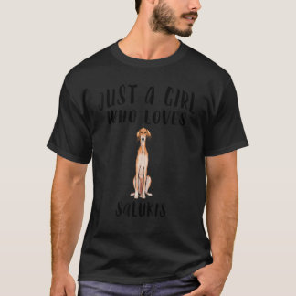 T-shirt Je Suis Juste Une Fille Qui Aime Le Chien Salukis