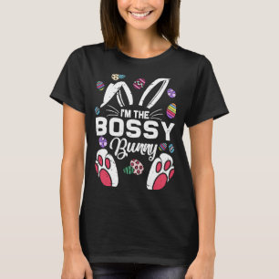 T-shirt Je suis la Bossy Cute Bunny Matching Famille Pâque