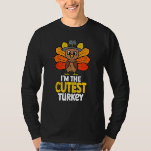 T-shirt Je suis la dinde la plus mignonne Joyeux Thanksgiv
