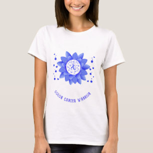 T-shirt je suis la fleur guerrière du cancer du colon de