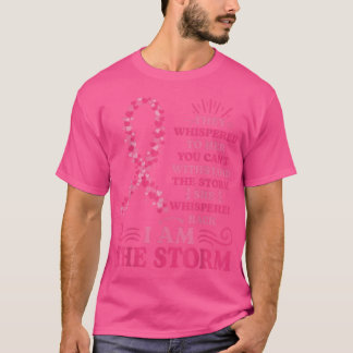 T-shirt Je suis la guerrière de la tempête Ruban rose Femm