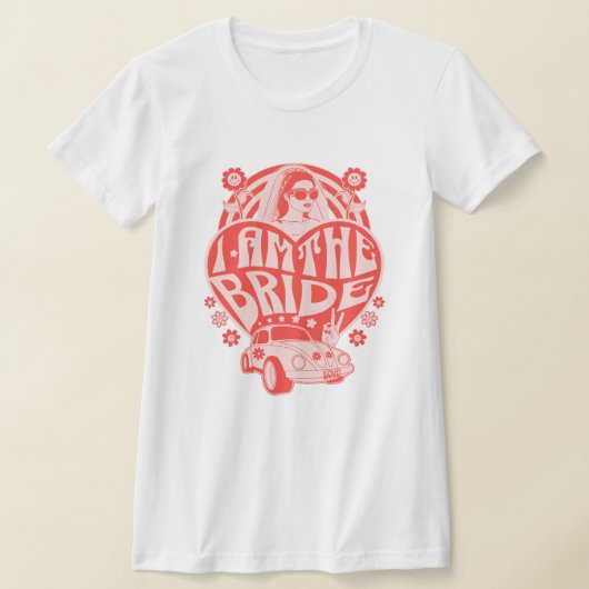 T-shirt "Je suis la mariée" Fête de mariage rétro (Poser)