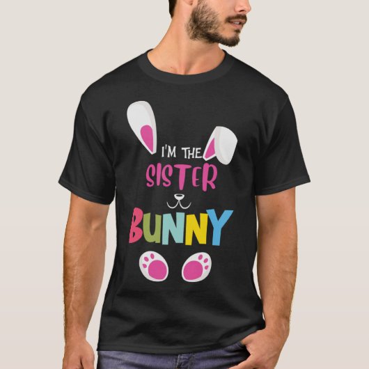 T-shirt Je suis la soeur lapin drôle lapin de Pâques Pullo (Devant)