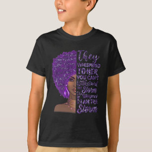 T-shirt Je suis la tempête forte femme noire violette over