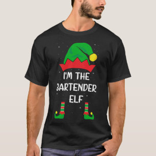 T-shirt Je suis Le Bartender Elf Drôle Noël Bartending B