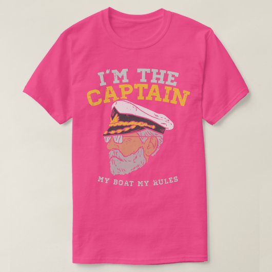 T-shirt Je suis le capitaine Mon bateau Mes règles (Design devant)
