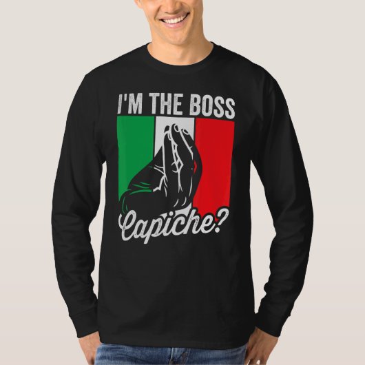 T-shirt Je suis le chef Capiche Italien Mens Nonno Nonna D (Devant)