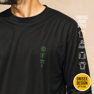 T-shirt Je suis le Chemin Jean 14:6 Grille Cyberpunk Chrét