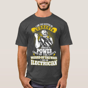 T-shirt Je suis le gardien des courants drôle Electricien