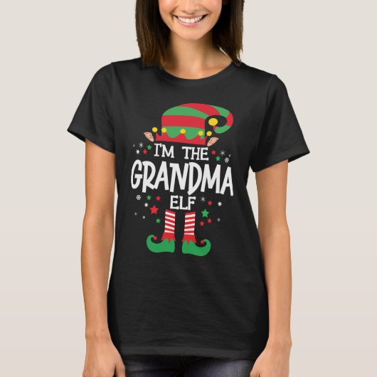 T-shirt Je suis le Grand-mère Elf Christmas Matching Famil (Devant)
