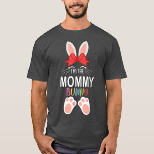 T-shirt Je suis le groupe de famille maman lapin jumelé Pâ