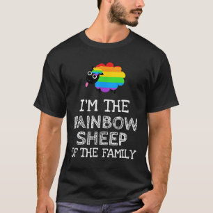 T-shirt Je suis le mouton arc-en-ciel de la famille drôle 