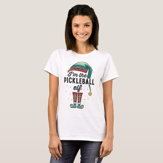 T-shirt Je suis le Pickleball Elf Noël cadeau Noël Noël No (Devant entier)